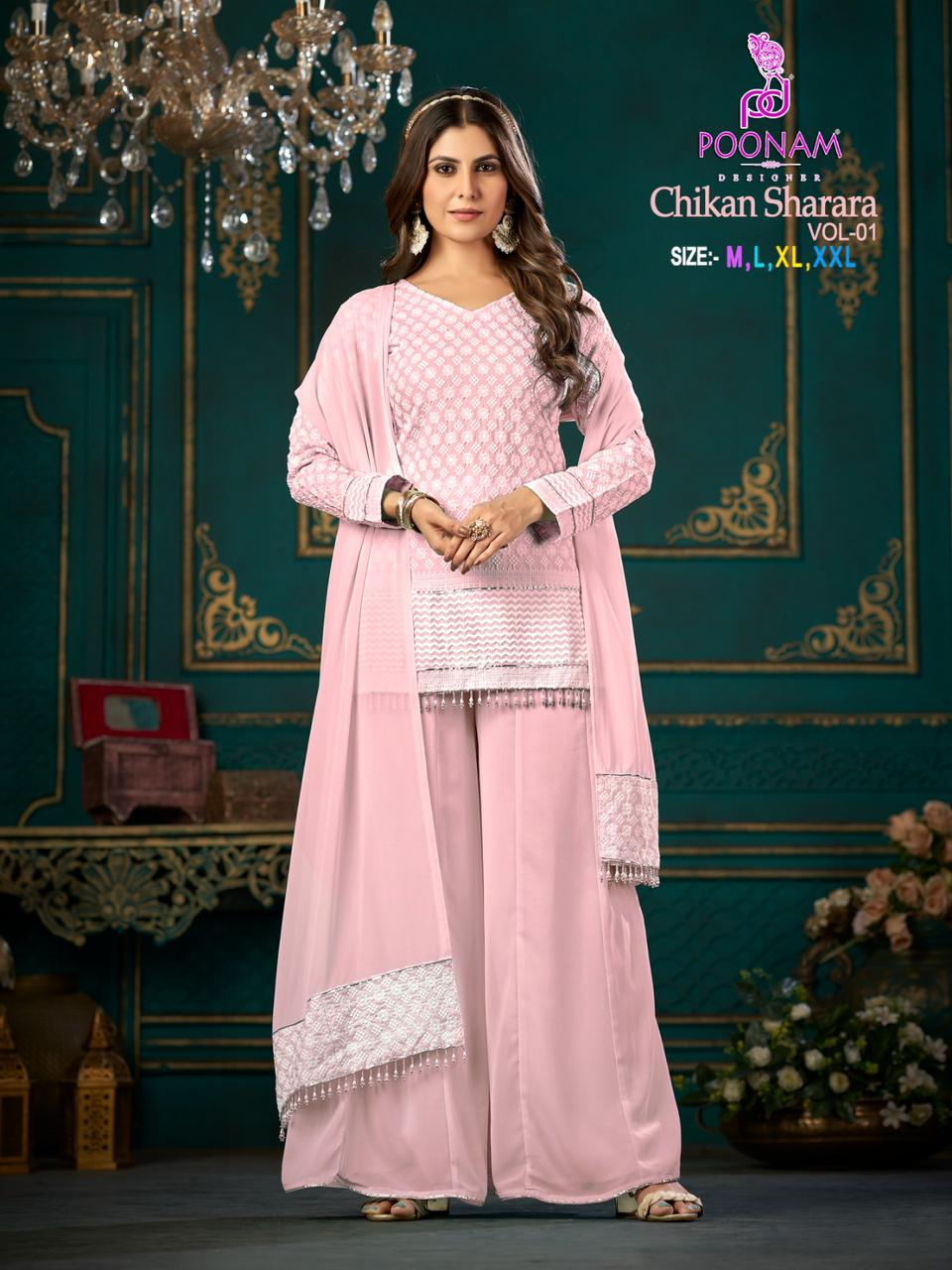 Chikan Sharara Vol 1 By Poonam Readymade Sharara Suits Catalog